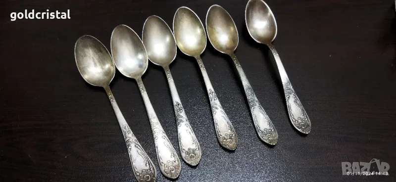 Руски посребрени лъжички мнц, снимка 1