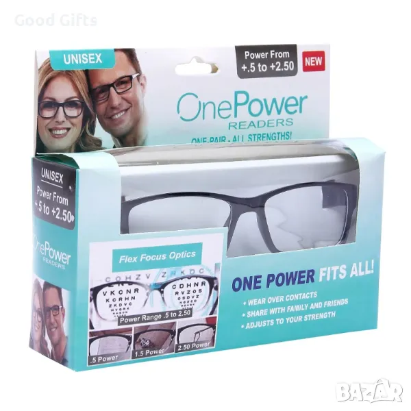 Регулируеми диоптрични очила One Power Readers (+0.5 до +2.5), снимка 1