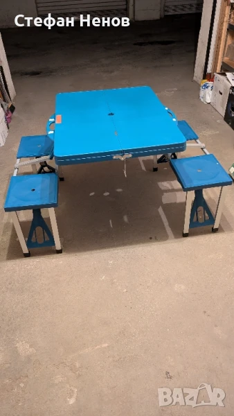 Сгъваема къмпинг маса с 4 седалки, снимка 1