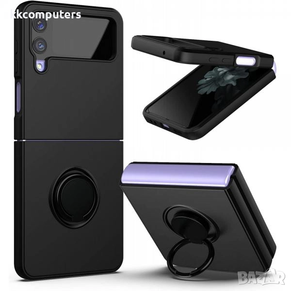 Калъф силикон Finger Grip / Черен / за Samsung Z Flip 6 / Z Flip 7 Fe Баркод : 3132487, снимка 1