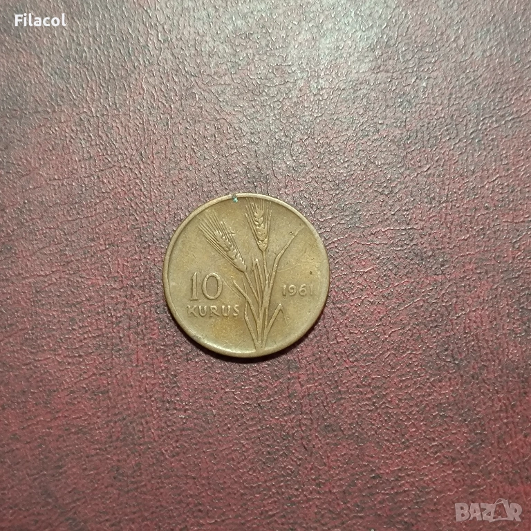 Турция 10 куруша 1961  г., снимка 1