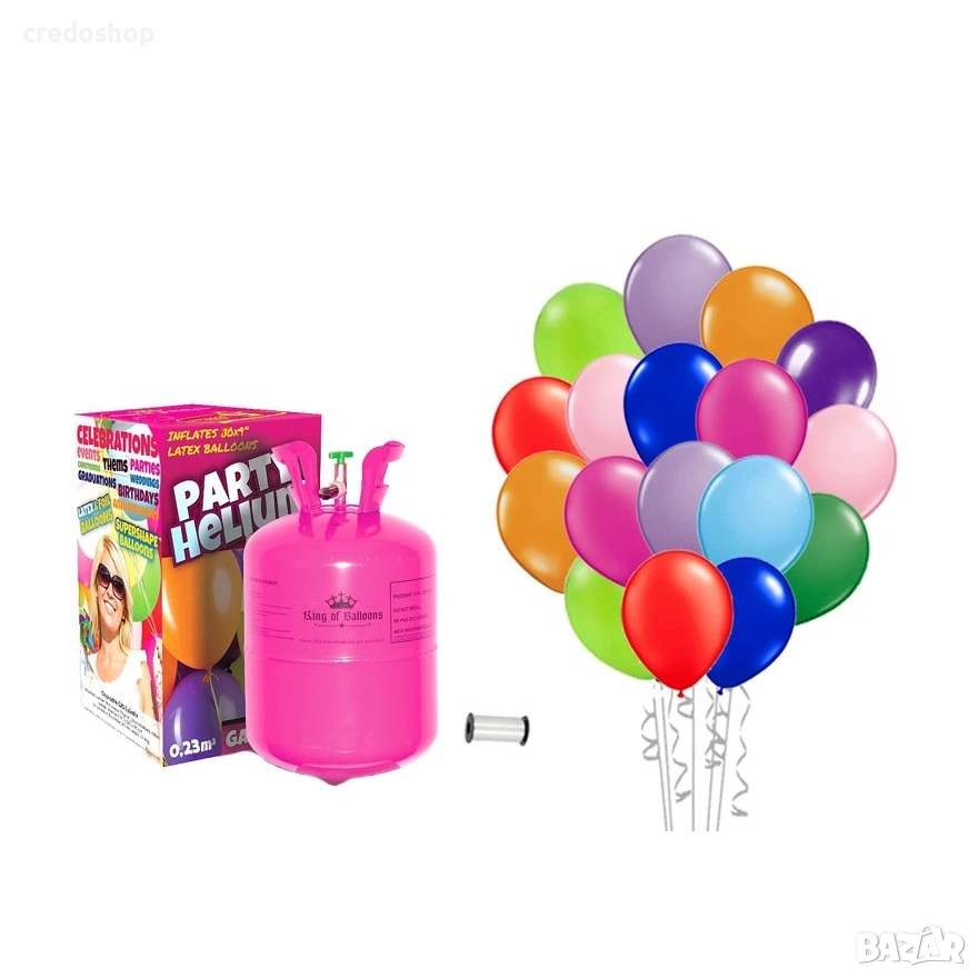 Бутилка с хелий, за около 50 латексови балона, Еднократна, снимка 1