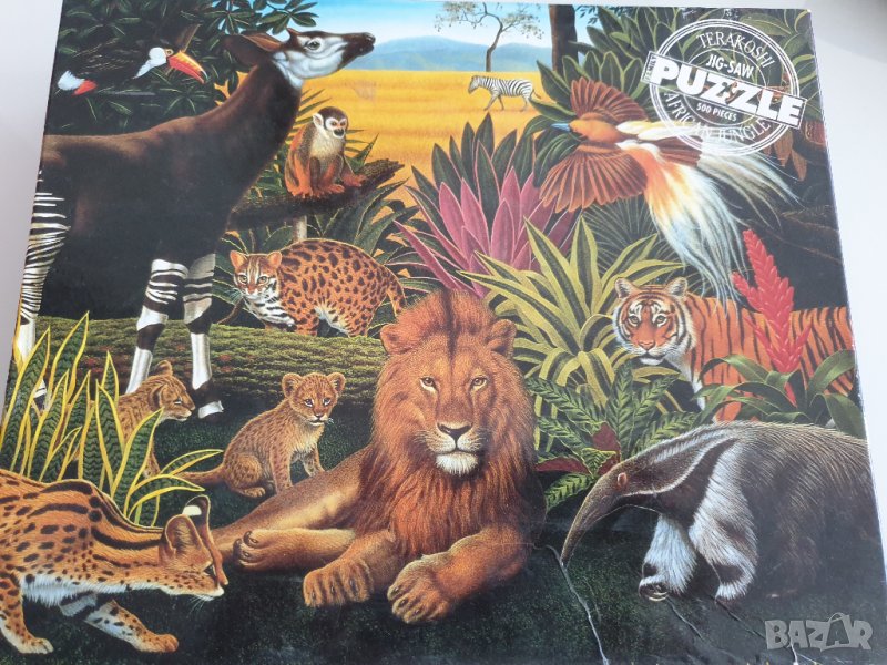 puzzle family african jungle scene, снимка 1
