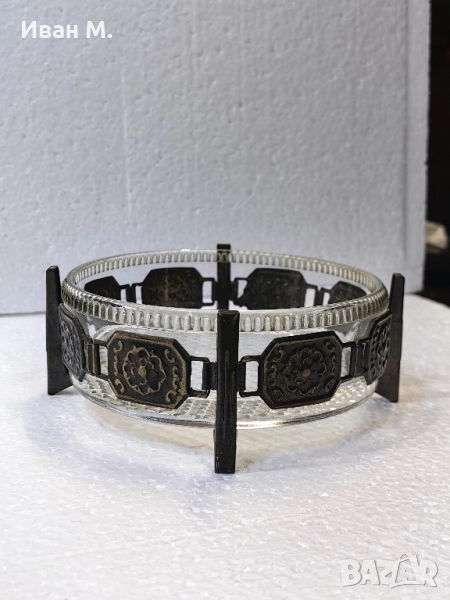 Кристална купа за бонбони с мелхиор , снимка 1