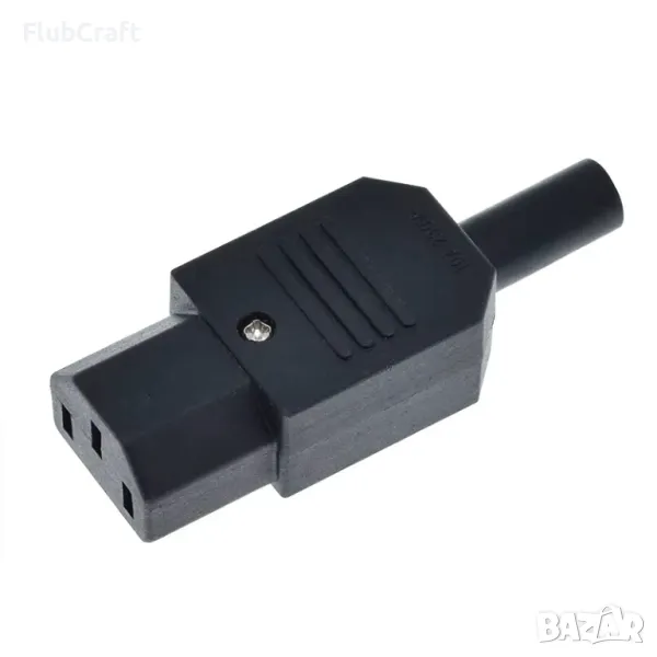 Захранващ мрежов конектор AC, C13, 10A, женски, снимка 1