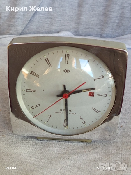 Стар механичен будилник MADE IN CHINA рядък за КОЛЕКЦИЯ ДЕКОРАЦИЯ 43503, снимка 1
