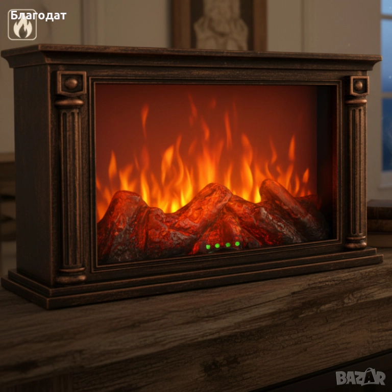 LED камина с ефект на тлеещи въглени – безопасна и стилна атмосфера у дома, снимка 1