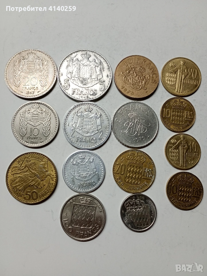   МОНАКО МОНЕТИ 5 ФРАНКА 1945 Г 2 ФРАНКА 1943 Г 1 ФРАНК 1943 Г , снимка 1