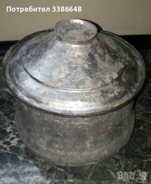 стар бакър с капак за декор, снимка 1