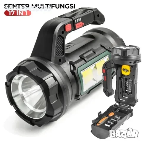 17в1 Многофункционално 18W LED фенер с вграден комплект инструменти, снимка 1