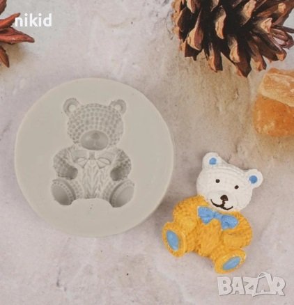 Мече с релеф точки силиконов молд за украса торта фондан, снимка 1