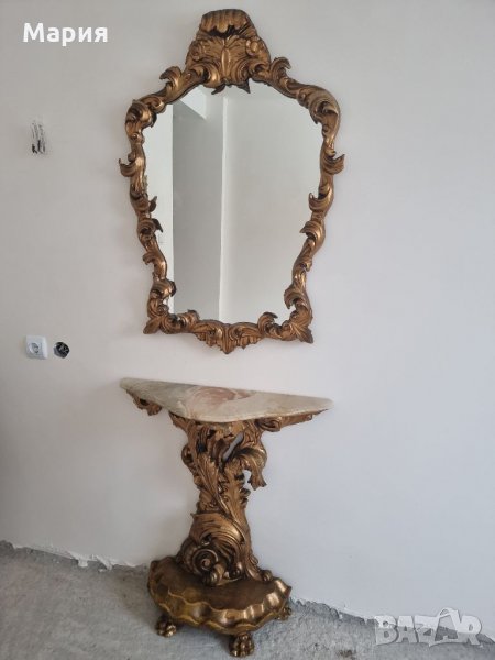 Италианска барокова конзола с огледало 015, снимка 1