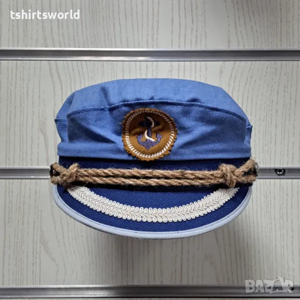 Нова капитанска шапка с Котвичка в син цвят, Унисекс, снимка 1