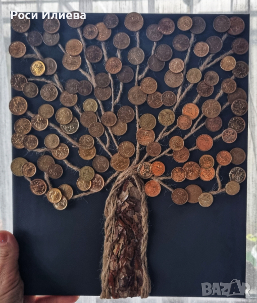 Дървото на парите / богатството декорирано със стотинки, снимка 1