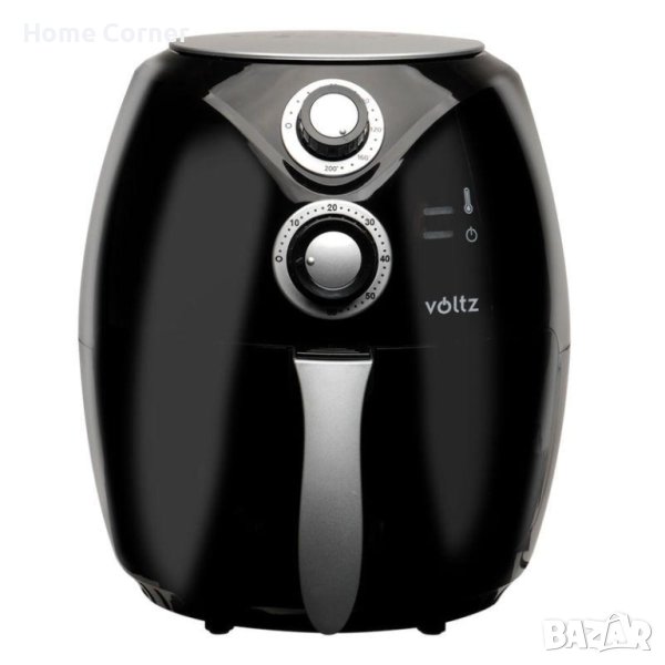 Фритюрник с горещ въздух Air Fryer Voltz V51980C, 1600W, 2.6 литра, 80°C~200°C, Таймер, Черен, снимка 1