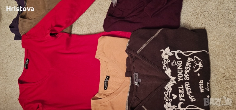 Дамски памучни блузи с дълъг ръкав,S размер., снимка 1