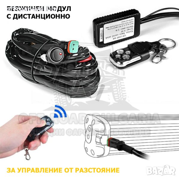 К-т окабеляване с дистанционно Инсталация за LED бар халогени фарове, снимка 1