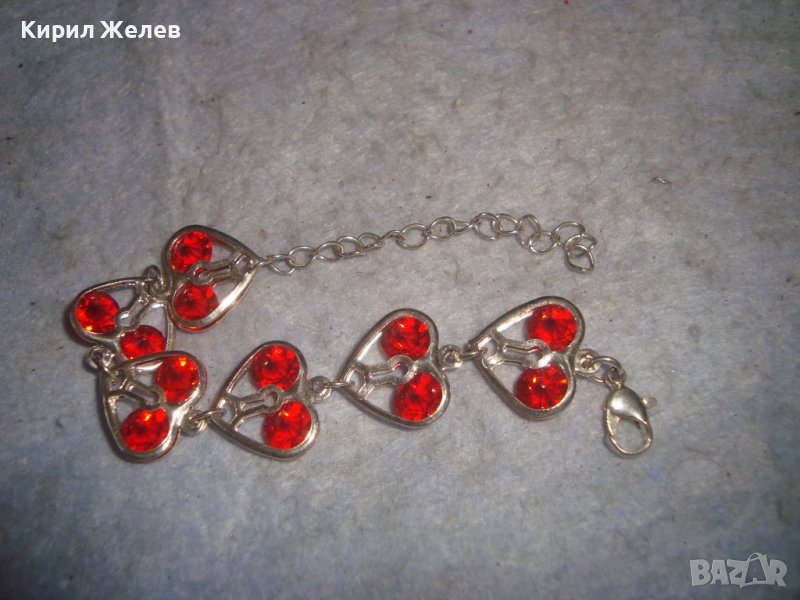 ПОСРЕБРЕНА НЕЖНА СЪРЦЕВИДНА АРТ ГРИВНА с ФАСЕТИРАНИ ЦВЕТНИ КРИСТАЛИ 22778, снимка 1