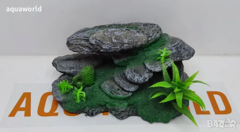 "Безплатна доставка" Изкуствена декорация - Скала с растения, снимка 1