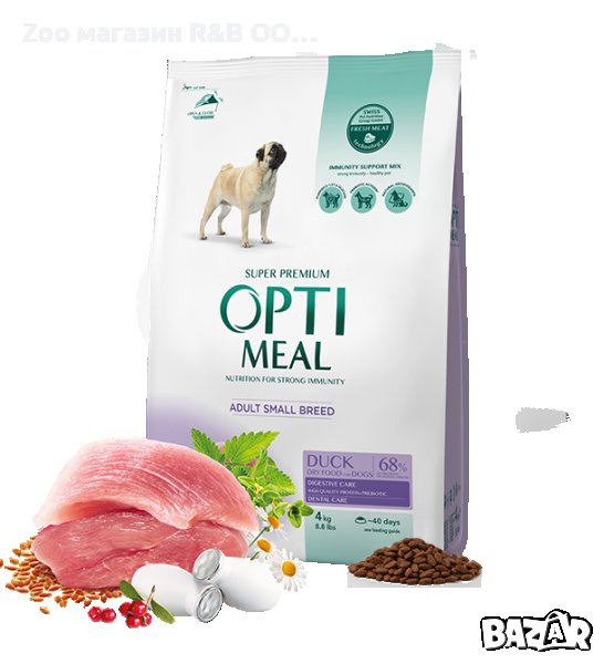 OptiMeal Dog Mini Adult With Duck-Храна за кученца от дребни породи патешко 12 кг., снимка 1