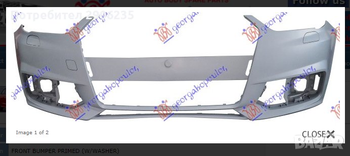 броня предна с дупки за пръскалки за AUDI A1 14-18, снимка 1