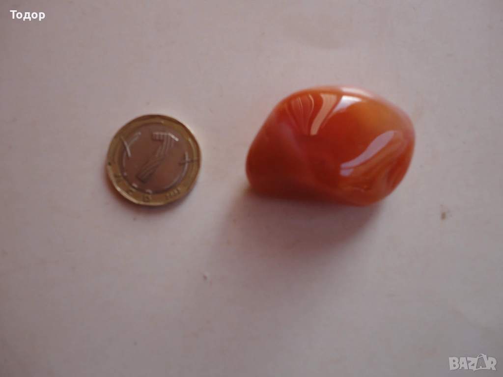 Полиран камък минерал корнеол 5, снимка 1