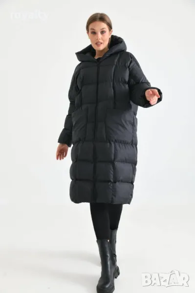 Черно дамско зимно дълго яке , снимка 1