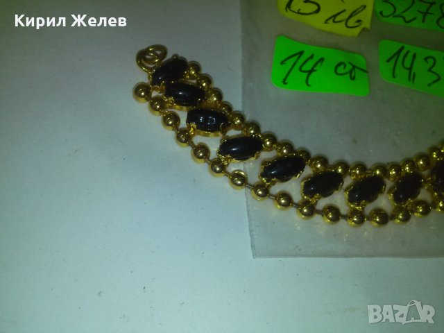 ПОЗЛАТЕНА МНОГО КРАСИВА ГРИВНА с ЧЕРНИ ПЕРЛИЧКИ 3278, снимка 3 - Гривни - 29771795