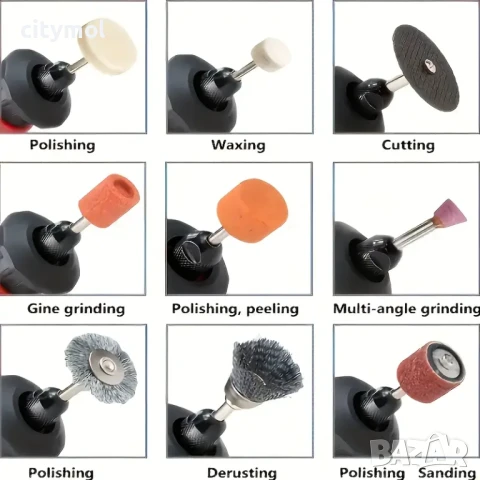 Комплект накрайници за полиране/шлайфане, 105 части, снимка 2 - Други инструменти - 51278768