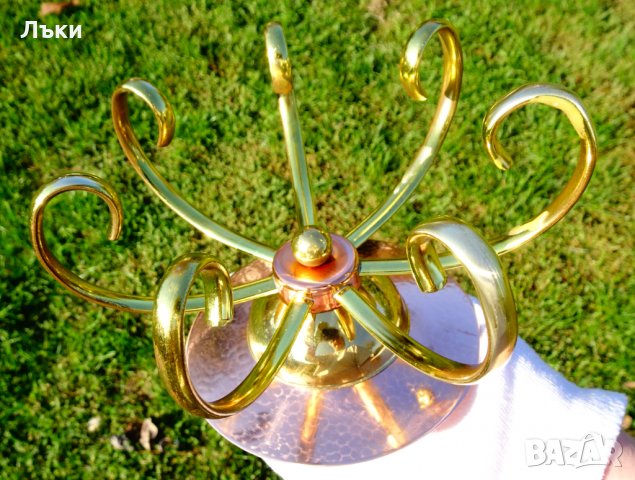 Меден свещник ръчна изработка 360 гр. , снимка 4 - Антикварни и старинни предмети - 34563174