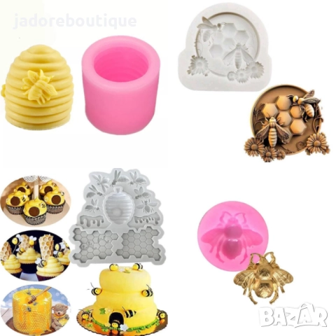 Силиконов молд пчели медна пита кошер 