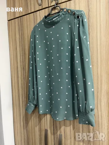 Кожено яке и блузка на точки, снимка 4 - Якета - 56360824