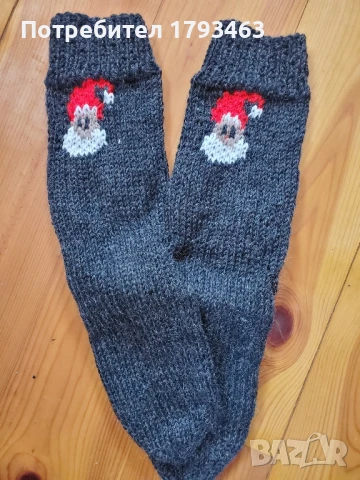 Ръчно плетени мъжки коледни чорапи размер 38