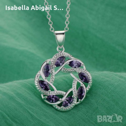 Сребърни колиета с червени и розови сапфири, снимка 5 - Колиета, медальони, синджири - 31632110