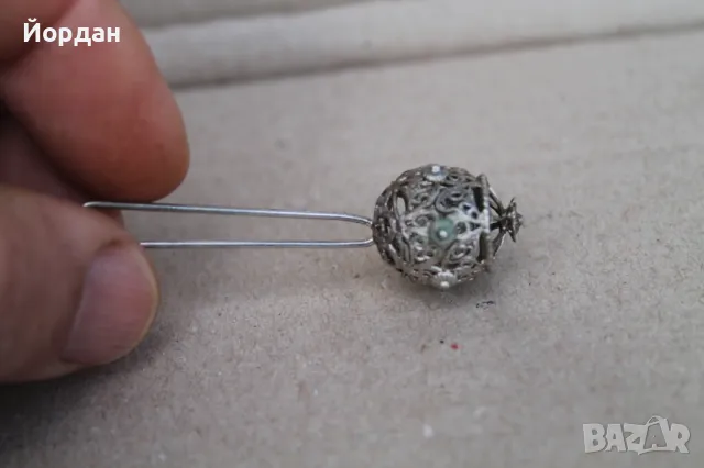 Сребърна игла ''забодка'', снимка 9 - Други ценни предмети - 48310342