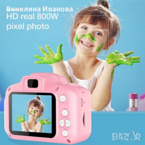 Детски електронен фотоапарат. Цвят: Син или Розов, снимка 6 - Детски - 44507881