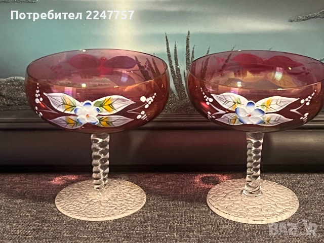 2 бр Бохемски кристал , снимка 5 - Антикварни и старинни предмети - 52253191