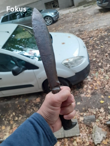 Стар масивен кован военен боен нож мачете ПСВ маркировка, снимка 6 - Антикварни и старинни предмети - 51882076