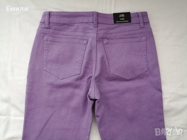H&M нов дамски панталон с ниска талия и клоширани крачоли в лилав цвят р-р S (EU 38), снимка 16 - Панталони - 44405698