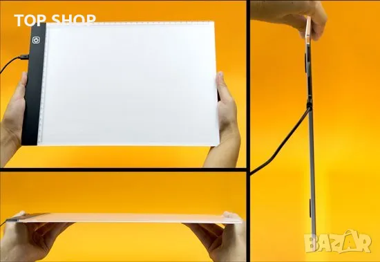 A4 лайтбокс -Професионалната дъска с ЛЕД осветление за прекопиране на графики , илюстрации и рисунки, снимка 9 - Ученически пособия, канцеларски материали - 48788435