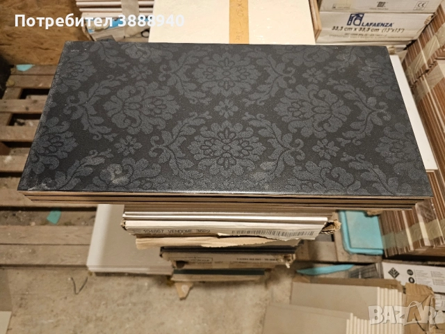 Гранитогресни плочки "Lafaenza"- черни/сиви/орнамент , снимка 2 - Гранитогрес и плочки - 52361956