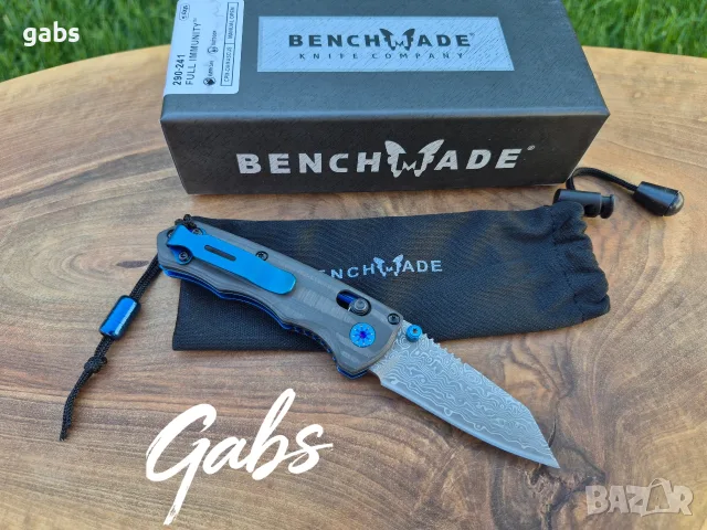 Сгъваем нож Benchmade Full Immunity 290-241 Gold Class,CPM Damaskus,Carbon, снимка 2 - Ножове - 55742947