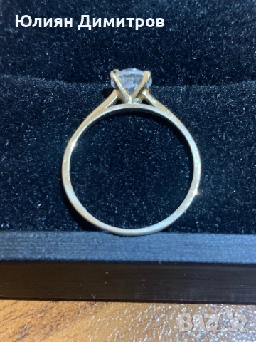 Годежен пръстен - естествен диамант 0,98к с 14к злато, снимка 6 - Пръстени - 53244921
