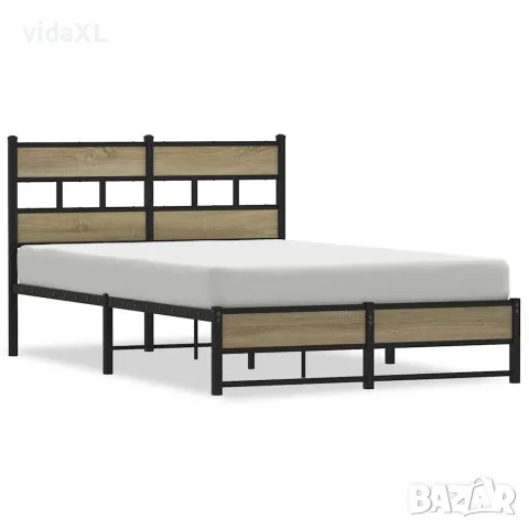 vidaXL Метална рамка за легло, без матрак, сонома дъб, 120x200 см