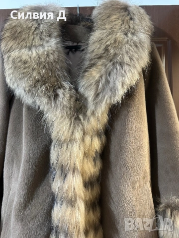 Ново палто алкантра и лисица, снимка 3 - Палта, манта - 53989440