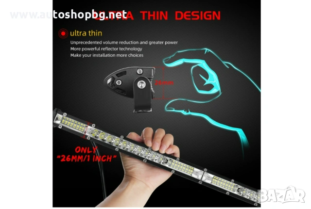 57.7 см Диоден 54 LED Лед Бар 78W Ултра Тънък 12D рефлектор 12-24V , снимка 6 - Аксесоари и консумативи - 54017026