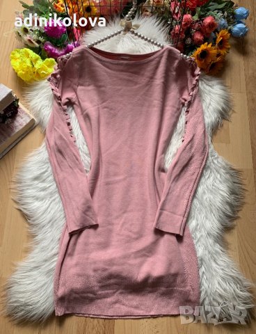 Розова рокля рипс, снимка 1 - Рокли - 34287770
