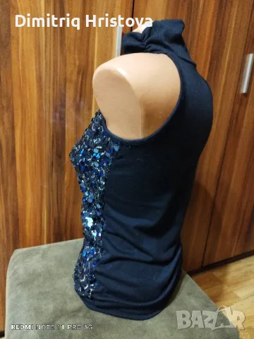 Тъмно синя блузка , снимка 7 - Корсети, бюстиета, топове - 44779346