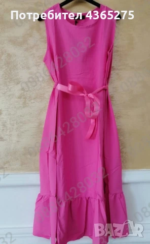 Нов модел летни рокли с коланче 💕S M L XL ☺️Най-ниска цена 🍀дължина до коляното-100см.✅26лв