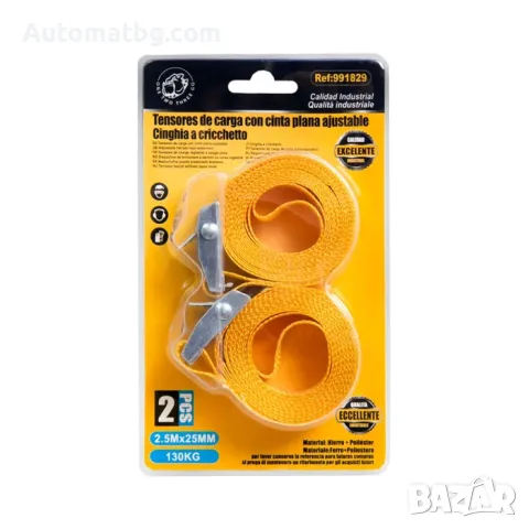 К-т колани за притягане на товари Automat, 25мм х 2,5м, До130кг, снимка 4 - Аксесоари и консумативи - 49422458
